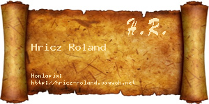 Hricz Roland névjegykártya